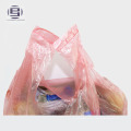 Cheap hdpe plastic t-shirt handle red color perforated garbage bags